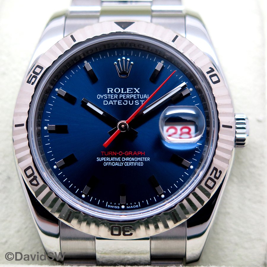 Rolex 116264 Datejust Turn-O-Graph with Blue Dial on Oyster - Image 3