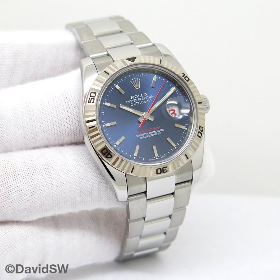 Rolex 116264 Datejust Turn-O-Graph with Blue Dial on Oyster