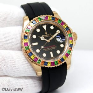 Rolex 116695 Yachtmaster 18K Rose Gold with Gem Set Bezel