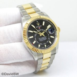 Rolex 326933 Skydweller 18K/SS with Black Dial on Oyster