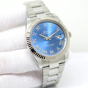 Rolex 126334 Datejust 41 with Azzurro Blue Roman Dial on Oyster