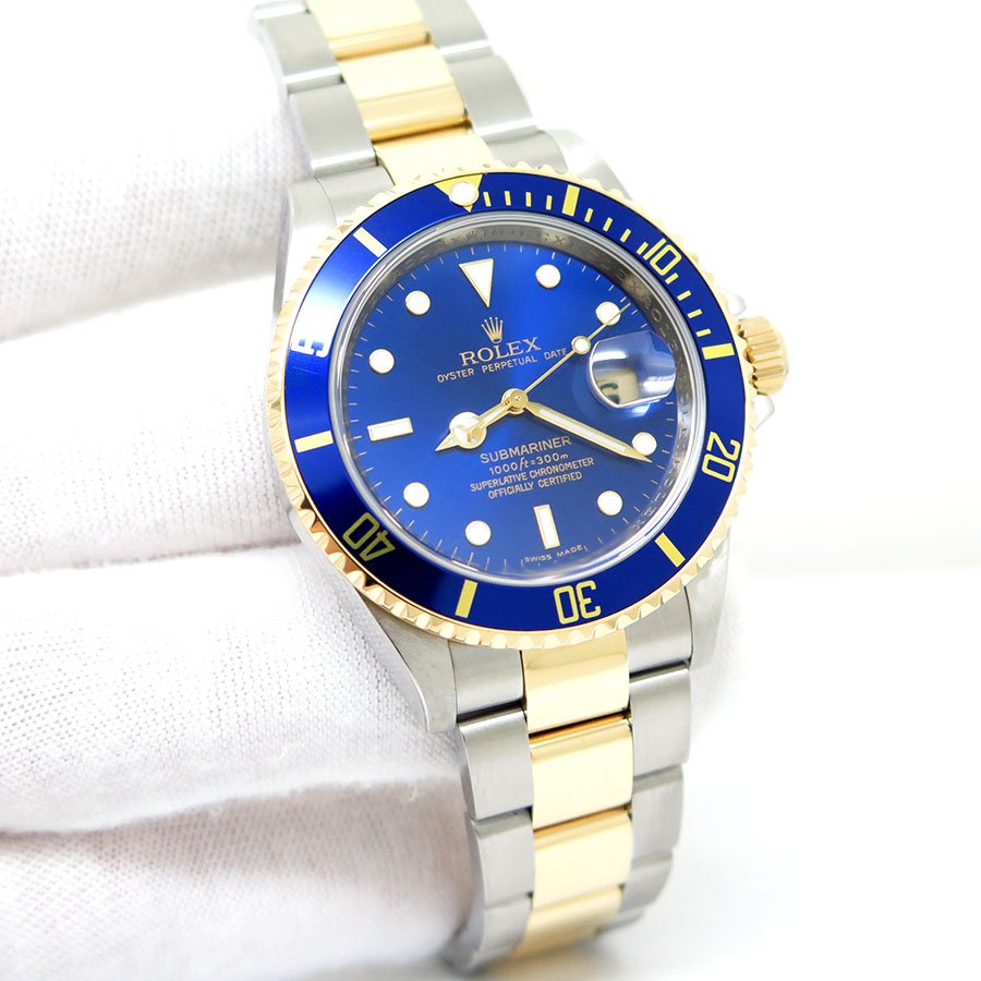 Rolex 16613LB Submariner 18K/SS with Blue Dial