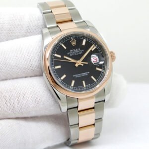 Rolex 116201 Datejust 18K/SS with Black Stick Dial on Oyster