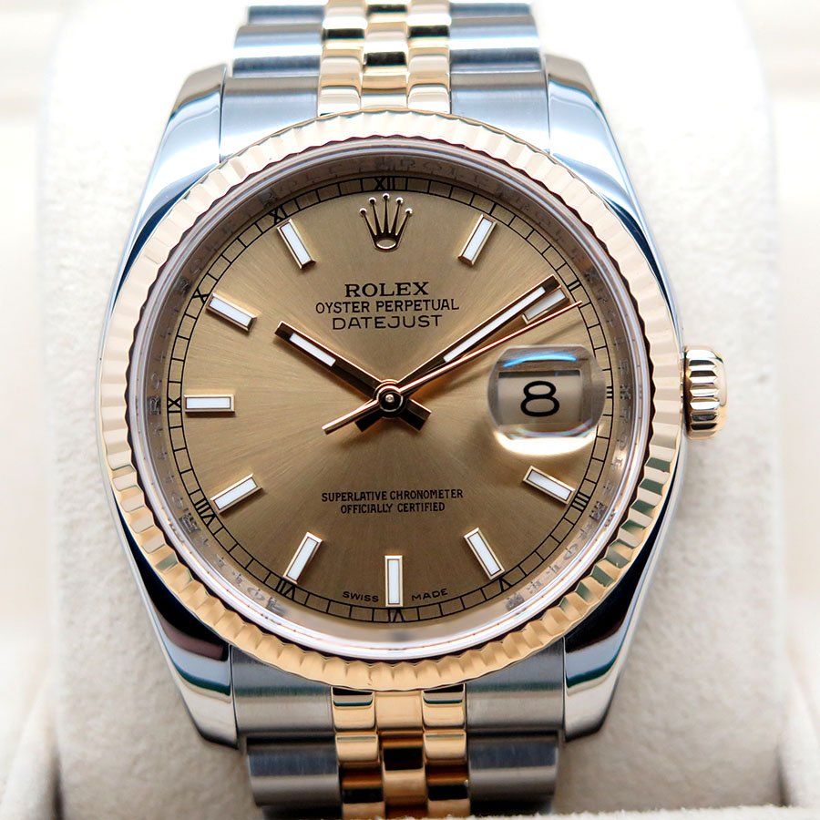 Rolex 116233 Datejust 18K/SS with Champagne Stick Dial on Jubilee - Image 3