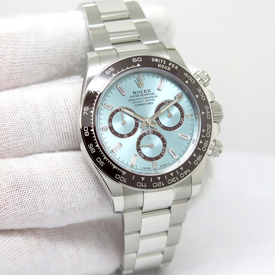 Rolex 126506 Cosmograph Daytona Platinum with Ice Blue Diamond Baguette Dial
