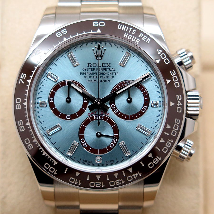 Rolex 126506 Cosmograph Daytona Platinum with Ice Blue Diamond Baguette Dial - Image 3
