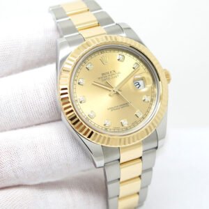 Rolex 116333 Datejust II 18K/SS with Champagne Diamond Dial on Oyster