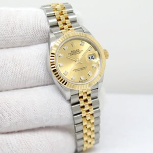 Rolex 279173 Datejust 18K/SS with Champagne Diamond Dial on Jubilee