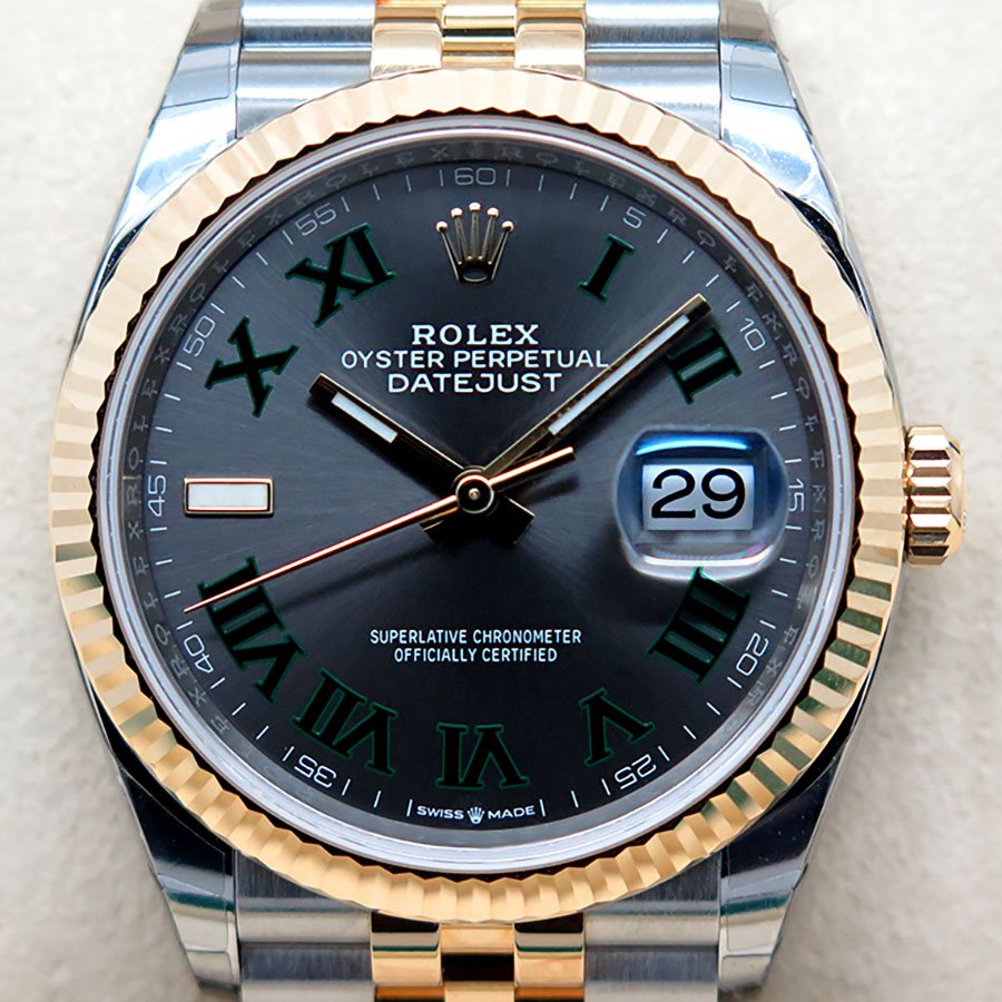 Rolex 126233 Datejust 18K/SS with Slate Roman Dial on Jubilee (New Old Stock) - Image 3
