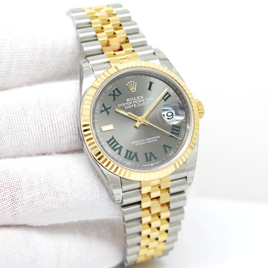 Rolex 126233 Datejust 18K/SS with Slate Roman Dial on Jubilee (New Old Stock)