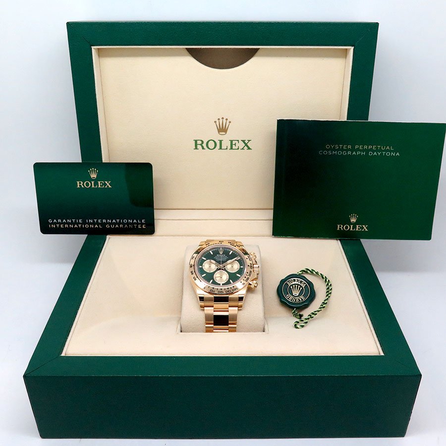 Rolex 126508 Cosmograph Daytona 18K Yellow Gold with Green and Gold Dial - Image 2