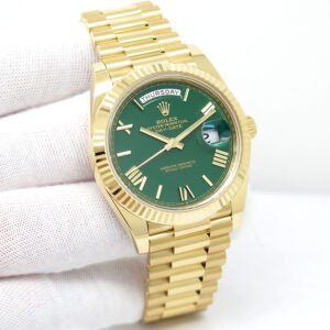 Rolex 228238 Day Date 40 18K Yellow Gold with Green Roman Dial