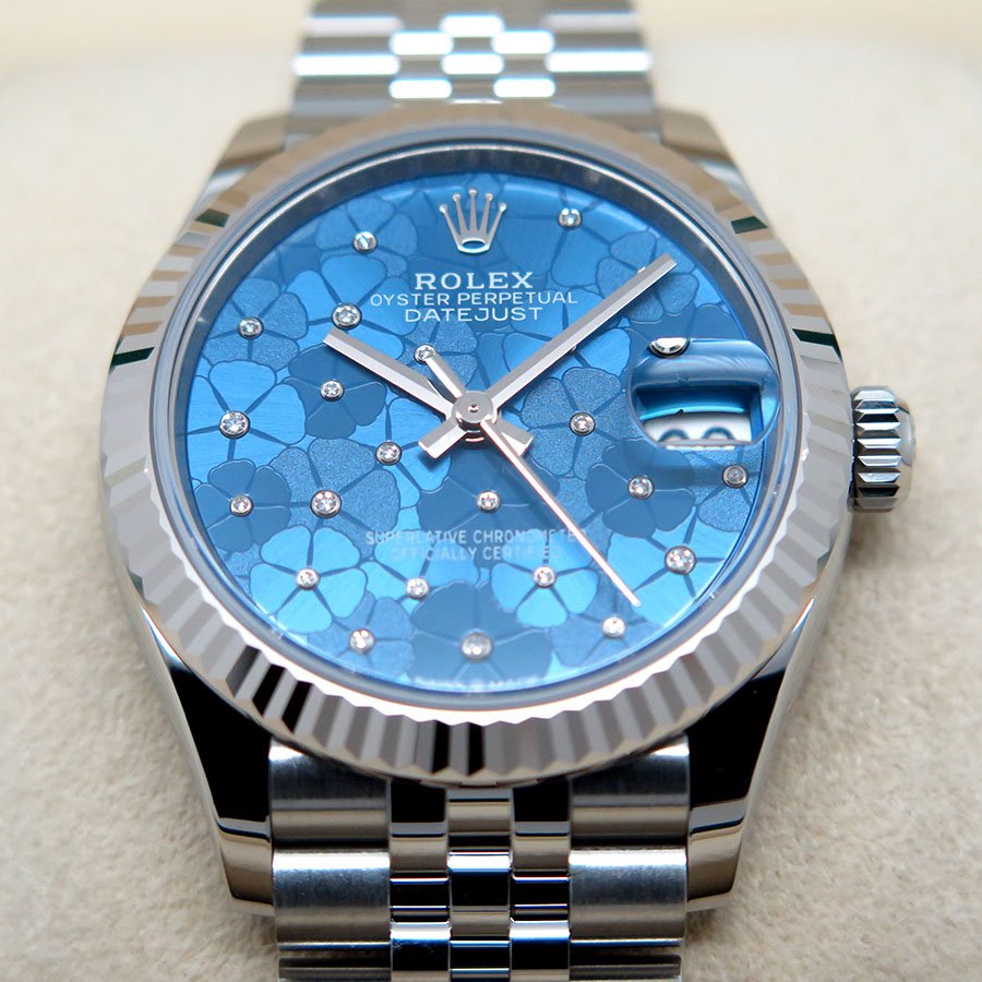 Rolex 278274 Datejust with Blue Floral Motif Diamond Dial on Jubilee - Image 3
