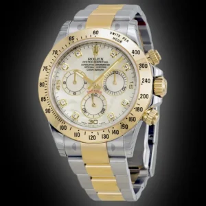 Rolex Daytona 116523 White Mother Of Pearl Diamond Yellow Gold Stainless Steel